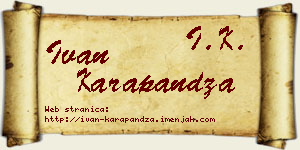 Ivan Karapandža vizit kartica